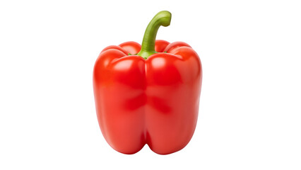 Vibrant red bell pepper whole, isolated on white or transparent background. PNG