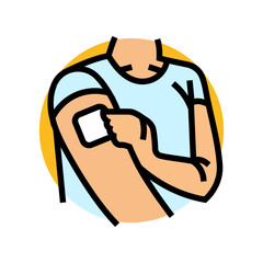 hormone patch on arm color icon vector illustration