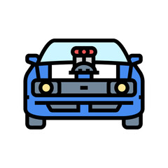 muscle car color icon vector illustration