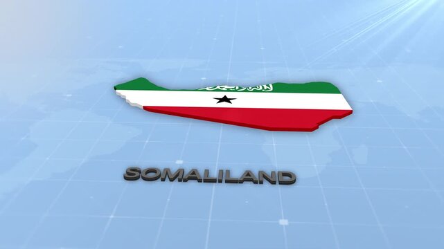Somaliland Geographic Map and Flag Animated Motion Graphic Background
