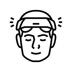 neurostimulation headset line icon vector illustration