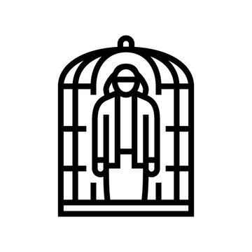 misogyny line icon vector illustration