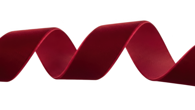 Red Velvet Ribbon Winding in a Curve fabric texture - Powered by Adobe