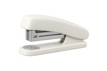 White stapler closing documents for office work
