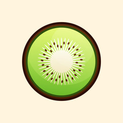 Cute Colorful Kiwi Illustration &ndash; Gradient Fresh Tropical Fruit Vector for Healthy Food, Organic Market, and Modern Graphic Design