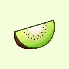 Cute Colorful Kiwi Illustration &ndash; Gradient Fresh Tropical Fruit Vector for Healthy Food, Organic Market, and Modern Graphic Design