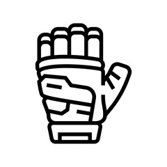 fingerless gloves tech details line icon vector illustration