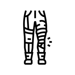 worker knee bandage line icon vector illustration