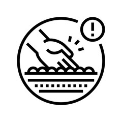 hand caught conveyor belt line icon vector illustration