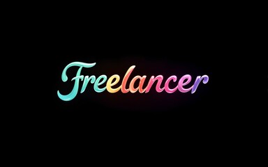 Obraz premium Freelancer colorful word on a black background. High quality