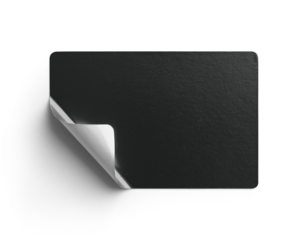 Black Metallic Sticker With Peeling Bottom Corner