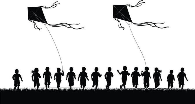 Black silhouette illustration of a police officer in uniform with a baton and handcuffs standing next to a suspect with hands raised, symbolizing law enforcement, arrest, and authority vector art.