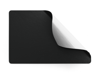 Diagonal Corner Peel Black Metallic Sticker Mockup