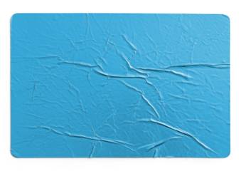 Soft Blue Metallic Crumpled Sticker With Folded Creases