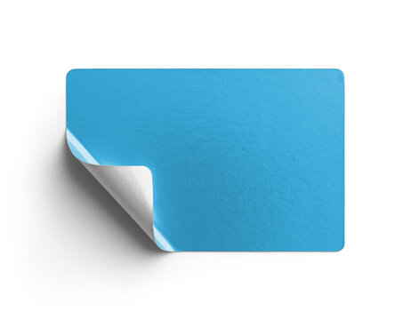 Blue Metallic Sticker With Peeling Bottom Corner