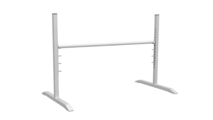 White Horse Jumping Obstacle Bar Isolated equestrian sport