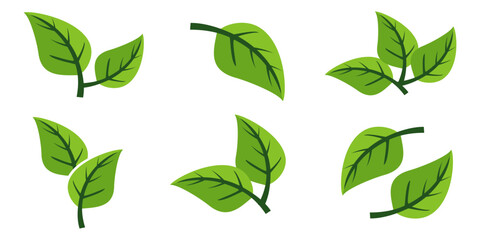 Leaf vector symbol, leaf illustration or leaf emoji in flat style. Spring leaf design, ecological nature theme.