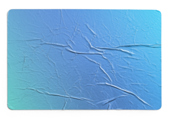 Soft Blue Gradient Metallic Crumpled Sticker With Folded Creases