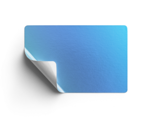 Blue Gradient Metallic Sticker With Peeling Bottom Corner
