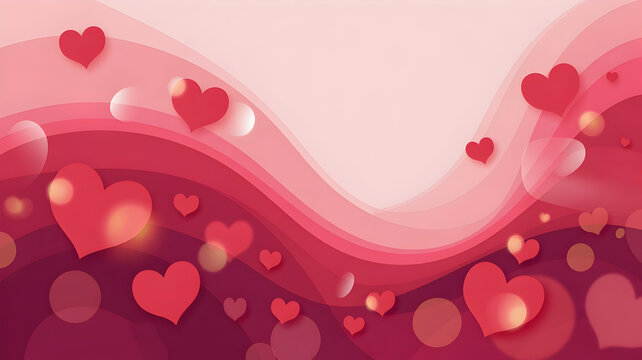 Abstract background of swirling red hearts with blurred shapes for valentine s day