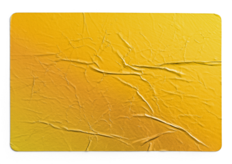 Soft Gold Crumpled Sticker With Folded Creases