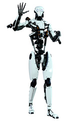 3D Rendering Male Robot on White