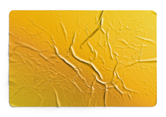 Gold Crumpled Sticker With Folded Creases