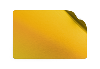 Gold Sticker With Slightly Curled Top Corner