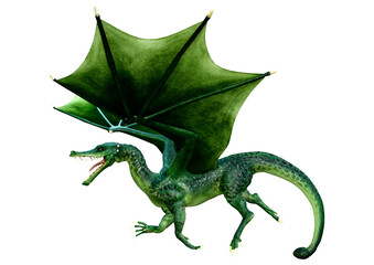 Obraz premium 3D Rendering Fairy Tale Dragon on White