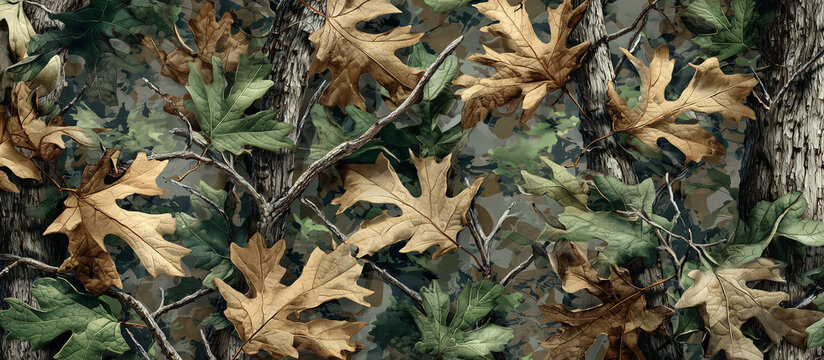 camo leaves tree pattern