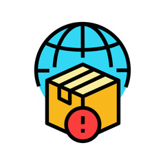 supply chain disruptions color icon vector illustration