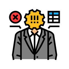leadership issues color icon vector illustration