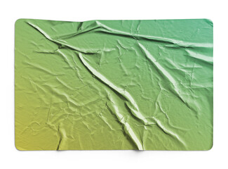 Creased Green Gradient Metallic Sticker With Wrinkles and Bends