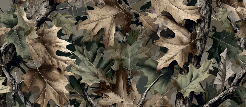 camo leaves tree pattern