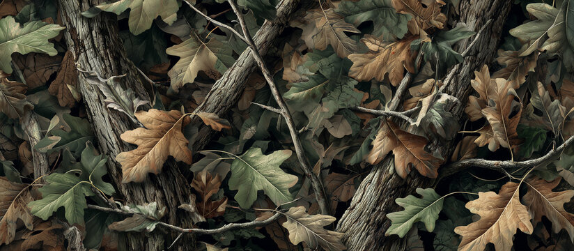 camo leaves tree pattern