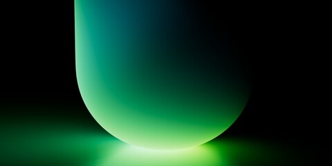 Naklejka premium abstract minimalist neon background with green gradients. 3d render illustration.