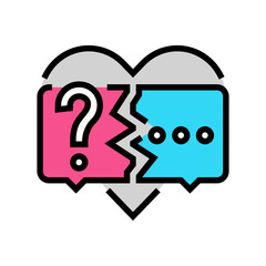 lack of communication couple color icon vector illustration