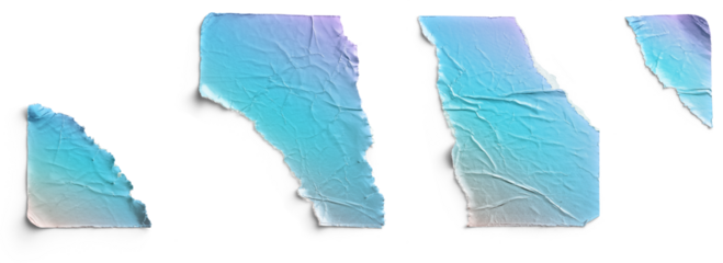 Torn Holographic Gradient Metallic Stickers Set of Four Pieces