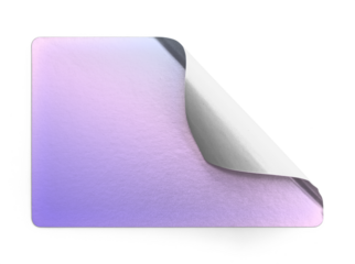Diagonal Corner Peel Iridescent Pastel Metallic Sticker Mockup