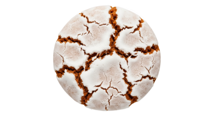 Cracked Cookie's Delight: A beautifully textured cracked cookie, perfectly round, invites a moment of pure indulgence. Its surface, a tapestry of brown and white, promises a delightful bite.