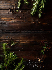 Potted Plants on Rustic Wood Background
