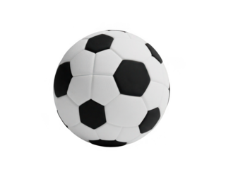 Realistic soccer ball isolated on transparent background for sports branding and game design