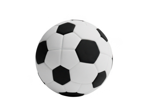 Realistic soccer ball isolated on transparent background for sports branding and game design - Powered by Adobe