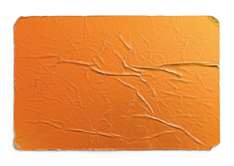 Worn Orange Metallic Sticker With Distressed Corners