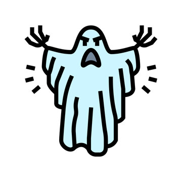 ghosts and supernatural phasmophobia fear color icon vector illustration