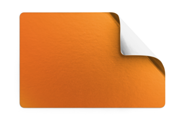 Orange Metallic Sticker Peeling From Top Right