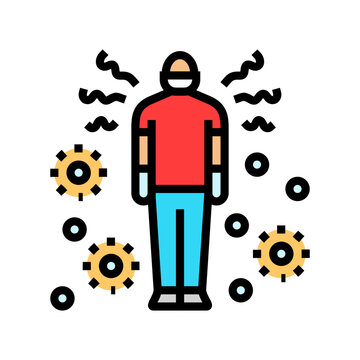 illness nosophobia fear color icon vector illustration