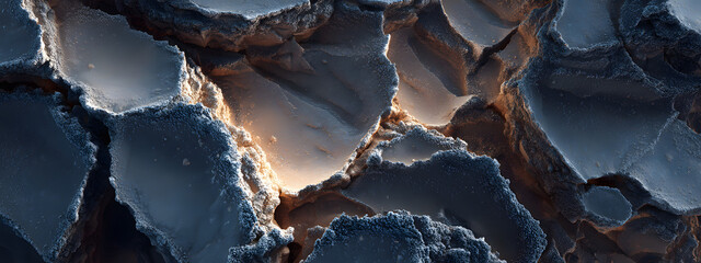 Obraz premium Glowing Sediment Crater Field