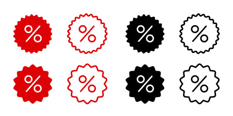Percent discount icons. Special offer price sign