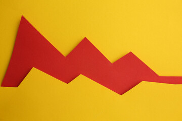 Business Graphics rise and fall of quotations and shares isolated